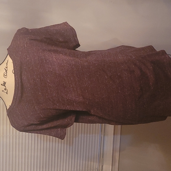 Sonoma Crewneck Short Sleeve Tee-Burgandy Textured XL - Picture 7 of 7